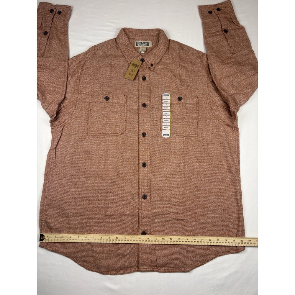 NWT Duluth Trading Flannel Shirt Kennesaw Relax Fit Long Sleeve Men's XL Orange - Picture 14 of 15